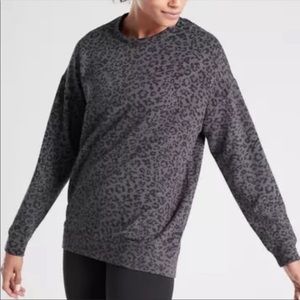Athleta pure luxe leopard crewneck